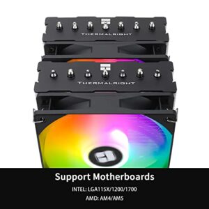 Thermalright PS120SE ARGB CPU Air Cooler, 7 Heat Pipes CPU Cooler,Dual 120mm TL-C12B-S V2 PWM Fan, AGHP 4.0 Technilogy, S-FDB Bearing, for AMD AM4 AM5/Intel 1700/1150/1151/1200, PC Cooler - Image 3