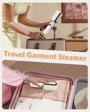 Travel Steamer for Clothes, 3 in 1 Portable Handheld Steamer, Steam Iron Wet & Dry Ironing,15s Fast Heat Up, 180° Flip, 1000W Light Mini Steam Iron for Travel and Home (Beige) - Image 6