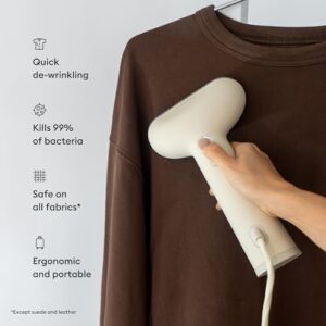 Steamery Handheld Clothes Steamer Cirrus 3, 1200W, US Plug, Heated Ironing Plate, Fast Heat Up, Garment Wrinkle Remover, Beige - Image 3