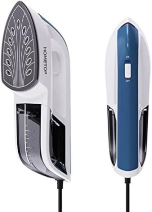HOMETOP Professional Handheld Steamer, Garment Steamer Iron for Clothes, 1300W 40s Rapid Heat Up Fabric Wrinkle Remover, Portable Steamer Iron for Home and Travel (Blue)