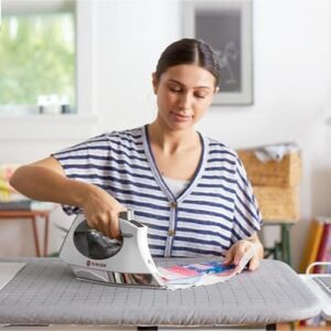 SINGER SteamCraft Steam Iron (1700W) | Steamer with Stainless Steel Plate, OnPoint Precision Tip for Hard-to-Reach Areas, Vertical Steam, Auto Shutoff & 300ml Tank Capacity – White - Image 4