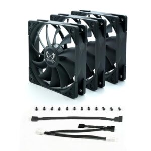 Kaze Flex 120 High Air Flow PC Case Fan, Fluid Dynamic Bearing,120mm x 25mm (3-Pack, PWN 4-pin, 1500RPM) - Image 2