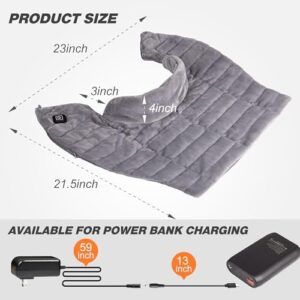 Heating Pad for Neck and Shoulders, Portable Cordless Heating Pad with Power Bank for Pain Relief, Electric Heated Pad with 3 Heat Settings, Rechargeable Weighted Heat Pad Gift for Women Men - Image 8