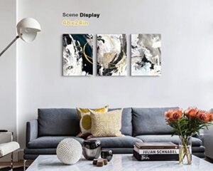 GIFTTWART Wall Art - Abstract Canvas Paintings, Black And White Graffiti Pictures for Living Room, Bedroom, Kitchen, Dining Room, Office - 48x24in - Image 2