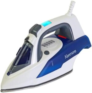 Kenmore Digital Steam Iron - Electric Plancha With Steamer For Clothes, Ironing & Steaming Garment Vertically, Stainless Steel Soleplate, 9 Fabric Presets, 1725 Watt, 3-Way Anti-Drip & Auto Shut Off