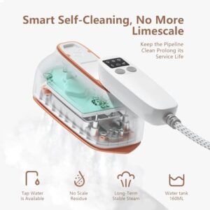 Travel Steamer, 1300W 15S Heat Up Portable Steamer for Clothes, 180°Rotatable, 3 Steam Modes, Wet and dry Steamer Iron for Travel College Dorm Home Essentials, Anti-heat Glove included - Image 6