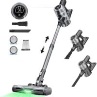 Proscenic Cordless Vacuum Cleaner, 45Kpa 50 Mins Runtime Lightweight Powerful Home Stick Vacuum Cleans with Green Light, Anti-Tangle Brush, LED Display for Floor, Pet Hair, Carpet, P13