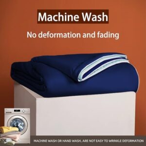 Cooling Blankets for Hot Sleepers - Cool Like Ice Cream Lightweight Blanket for Summer with Double Side Cold, Cooling Comforter, Quilt, Fabric for Bed (King Size 90" x 108" Dark Blue/Blue) - Image 4