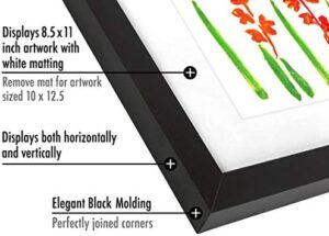 Americanflat 10x12.5 Kids Art Frame - Front Loading Picture Frames Hold 100 Artworks - Use as 8.5x11 Frame with Mat or Display 10x12.5 Artwork Without Mat - My Mini Masterpiece - Black - Image 3