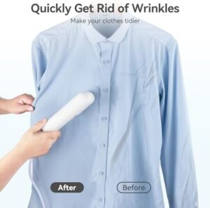 Travel Steamer for Clothes, Fashion Portable Handheld Garment Steamer, 15S Heat Up, Olayks Travel Size Steamer & Iron 2 In 1, 1.1lbs, Fabric Wrinkle Remover for All Clothes, White - Image 4