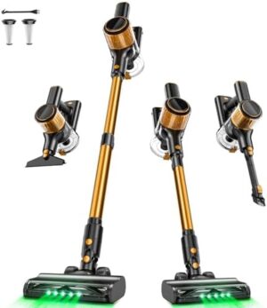 Cordless Vacuum Cleaner, 8 in 1 Vacuum Cleaner for Home with LED Display, 3 Suction Modes, 45mins Runtime Lightweight Stick Vacuum for Home Hardwood Floor, Pet Hair, Carpet