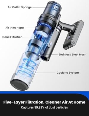 Proscenic Vacuum Cleaners,P11 Mopping Wet Dry Cordless Vacuum and Mop Combo All in one,High Suction Lightweight Stick Vacuum with LED Display,Long Runtime Ease of use Vacuum for Pet Hair(Grey) - Image 8