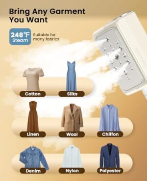 Jack ＆ Rose Dual Voltage Travel Portable Mini Steamer,110-230V,0.9Ib Light,9 * 2.6in Small Mini Travel Size,Steamer Iron 2 in 1,15s Heat-Up,Ceramic Heat Panel,For Global ＆ Europe Traveling - Image 5