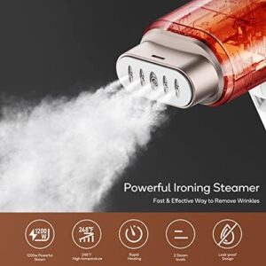 Newbealer Steamer for Clothes, 1200W Travel Steamer with Horizontal & Vertical Steaming, 2 Steam Levels, Dry Ironing, Foldable, 1.5lbs Lightly, 180ml Handheld Fabric Wrinkle Remover (120V Only) - Image 2