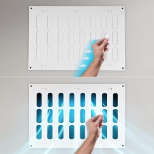 Repa Market 12" x 2" Inch (Outer Dimensions) Black Adjustable Air Vent Cover - Indoor Outdoor Metal Grille - Heating, Cooling, Ventilation for Home Garage Shed - Open and Close Register (11.81 x 1.97) - Image 4