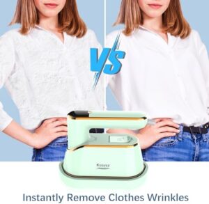 Portable Travel Steamer Iron for Clothes with LCD Display - 4 Mode Handheld Mini Clothing Steam Iron, 1200W Small Garment Steamer, Hand Held Fabric Steamer for Home, Dorm, Travel (120V ONLY)(Green) - Image 5