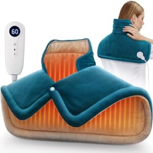 Heating Pad for Neck and Shoulder, 2lb Weighted Neck Heating Pad for Pain Relief, Valentines Day Birthday Christmas Gifts for Women Men Mom Dad, Mothers Day Gifts, 6 Heat Settings Auto-Off Home Office