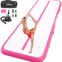 DOBESTS Air Mat Tumble Track, Inflatable Gymnastics Tumbling Mat 6.6ft/10ft/13ft/16ft/20ft, Training Mat with Electric Air Pump for Home/Gym Use