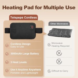 Elbow Heating Pad, Cordless Elbow Brace, Small Heating Pads for Legs, Arms Pain Relief, 3 Heating Levels, 3000mAh, 30 Minutes Auto-Off, Gifts for Girls, Women, Men(Black) - Image 2