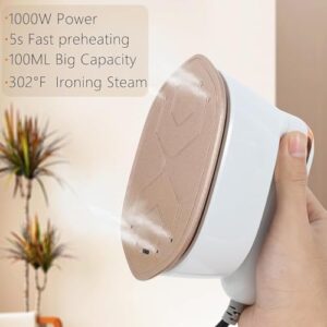 Mini Steam Iron, 2-IN-1 Handheld Travel Steam Iron,1100W & 15s Fast Heat Up, Portable Steamer Iron for Home & Gift, Travel - Image 4