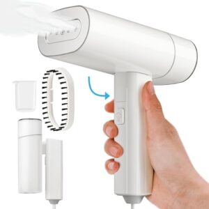 Steamer for Clothes, Portable Travel Handheld Garment Steamer, 1200W Clothing Wrinkle Remover, 25s Fast Heating, 150ml Water Tank, Small Size Flodable Steam Iron for Travel, Dorm and Home (120V Only)