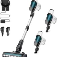 Gevi Cordless Stick Vacuum Cleaner, Vacuum Cleaners for Home with Crevice Tool and Dust Brush, Ultra Lightweight, Up to 45mins Battery Runtime, Quick Clean-Up for Hard Floors, Carpets and Upholstery