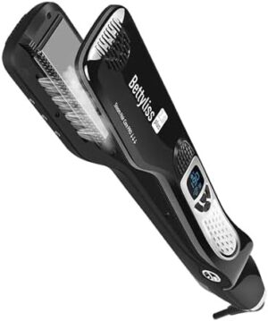 Steam Flat Iron Hair Straightener - Professional Hair Straightening Irons for Smooth and Frizz-Free Results (Black) - Image 2