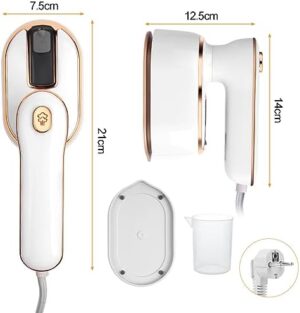 AUAUY Mini Steam Iron, 1000W Portable Handheld Travel Steam Iron, 180° Rotating Handle Converts Iron into Handheld Steamer, 15s Fast Heat Up, 2-in-1 Foldable Steamer Iron for Home and Travel - Image 3