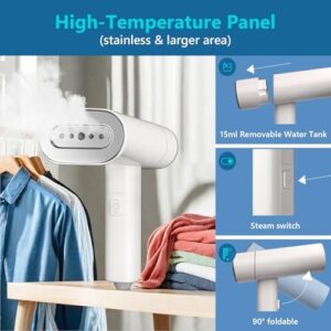 Steamer for Clothes, Portable Travel Handheld Garment Steamer, 1200W Clothing Wrinkle Remover, 25s Fast Heating, 150ml Water Tank, Small Size Flodable Steam Iron for Travel, Dorm and Home (120V Only) - Image 3