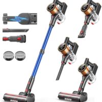 Cordless Vacuum Cleaner, 45Kpa 550W 60Mins Vacuum Cleaners for Home, Stick Vacuum Cordless Rechargeable, Wall Mount Charging, Self-Standing, Household Vacuum for Pet Hair/Carpet/Hardwood Floor(X9)