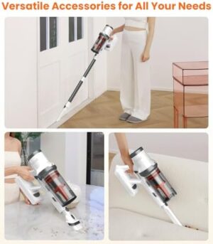 Cordless Vacuum Cleaner, 40Kpa Vacuum Cleaners for Home, Max 50 Mins Runtime, Anti-Tangled Stick Vacuum, Lightweight Vacuum for Carpet, Hard Floor - Image 7