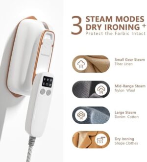 Travel Steamer, 1300W 15S Heat Up Portable Steamer for Clothes, 180°Rotatable, 3 Steam Modes, Wet and dry Steamer Iron for Travel College Dorm Home Essentials, Anti-heat Glove included - Image 4