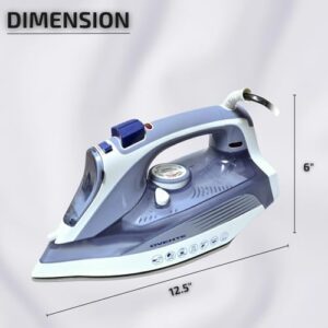 OVENTE Steam Iron for Clothes, 1200W Lightweight Steamer with Non-Stick Ceramic Soleplate, Precision Thermostat Dial, Auto Shutoff, Self-Cleaning, Anti-Drip and 11.83oz Water Tank, Blue IRNL77BL - Image 6