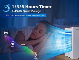 Portable Air Conditioners Fan, Evaporative Air Cooler, USB Personal Mini Air Conditioner with 3 Wind Speeds & 3 Timers Touch Screen Desktop Cooling Fan for for Home Room Camping Car Office - Image 5