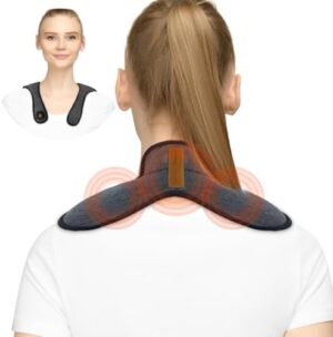 Heated Neck Wrap Cordless, Electric Heating Pad for Neck & Shoulder Pain Relief, Portable Heating Pad Mini for Relief of Sore Muscles, Gifts for Men & Women (Grey)