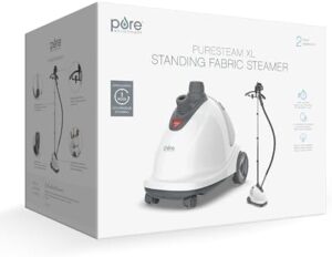 Pure Enrichment PureSteam XL Standing Fabric Steamer - Professional Wrinkle Remover Heats in 45 Seconds; 1/2-Gallon Tank for 1 Hour of Steaming; Easy-Roll Wheels, Garment Hanger, & Fabric Brush - Image 8