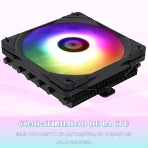 Thermalright AXP120-X67 Black ARGB Low Profile CPU Air Cooler with Quite 120mm TL-C12015B-S PWM Fan, 6 Heat Pipes, 67mm Height, for AMD AM4/Intel LGA 1700/115X/1200/20XX - Image 4