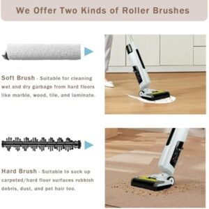 Cordless Wet Dry Vacuum Cleaner for Hard Floors/Carpet, Lightweight Vacuum Cleaner Mop with Self Cleaning, Swivel Steering, LED Display & Voice Assistance, Upright Vacuum for Home - Image 5