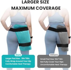 TABEKE Hip Heating Pad for Hip/Sciatica Pain Relief, Hip Support Brace, Lower Back/Thigh/Buttock Electric Heat Pad, Hot Physical Therapy for Men, Women - Image 3