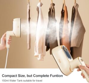 Travel Steamer for Clothes Portable Rotary Garment Iron 1200W Small Travel Steam Iron for Home, Dorm, College, 150ml Water Tank, Foldable Wrinkle Remover - Image 5