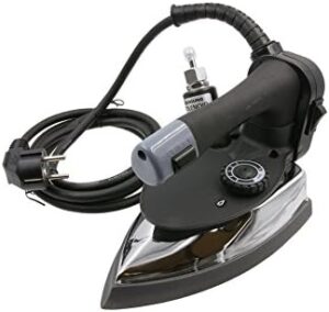 Silver Star ES-300 220 Volt Gravity-Fed Steam Iron - Hanging Bottle Gravity Feed Steam Iron with Non-Stick Laminate Sole Plate, Demineralizer Cartridge & Silicone Iron Rest - Image 2