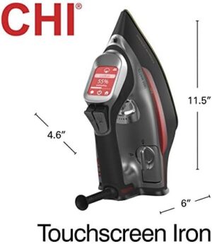 CHI Steam Iron for Clothes with Titanium Infused Ceramic Soleplate, 300+ Holes for Powerful Steaming, XL 10’ Cord, 3-Way Auto Shutoff, 1800 Watts, Advanced Touchscreen, Silver (13103) - Image 7