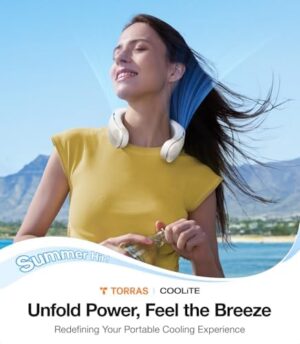 TORRAS COOLiTE Neck Fan, 8450 RPM Turbo Airflow, Portable Neck Fan Rechargeable with 14H Battery, Lightweight & Foldable Neck Fans That Blow Cold Air for Outdoor, Travel, Mothers Day Gifts, Black - Image 2