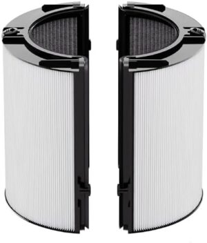 2-IN-1 Filter Replacement Compatible with Dyson PH01 HP07 HP10 TP07 TP10 TP09 HP09 HP06 TP06 Air Puri-fier 360 Combi Glass Pure Cool Hot Humidify Fan, 2-IN-1 HEPA + Carbon Filter 1 Pack BLACK