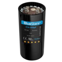 216-259 uF/MFD 330V Round Start Capacitor Replacement Part by Blue Stars - Exact Fit for AC Motor Run or Fan Start and Cool or Heat Pump Air Conditioner