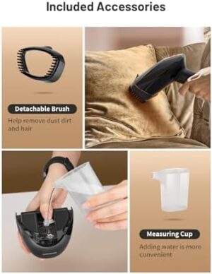 Steamer for Clothes, Portable Handheld Garment Steamer, 1500W 2 in 1 Fabric Wrinkles Remover, 30-Second Fast Heat-up, 250ml Detachable Water Tank, Steam Iron for Home and Dorm (120V Only) - Image 7