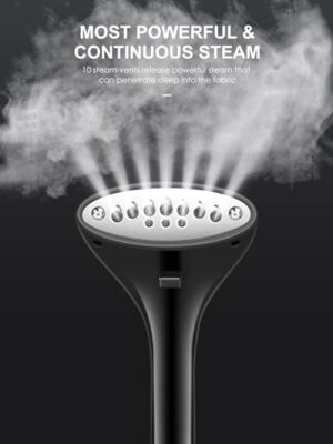 Professional Steamer for Clothes, Reemix Standing Steamer with Garment Hanger, Heats in 30 Seconds, Large Detachable Water Tank for 1 Hour Continuous Steaming, Includes Fabric Brush, Easy-roll Wheels - Image 2