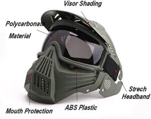 Airsoft Mask Tactical Masks Full Face with Lens Goggles Eye Protection for Halloween CS Survival Games Shooting Cosplay Mask Black Green Tan Grey - Image 3