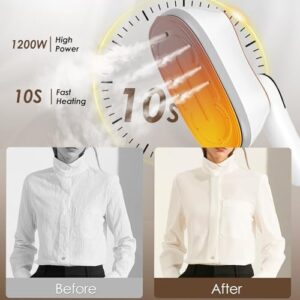 Biupky Travel Steamer for Clothes Portable Mini, 1200w Mini Iron Portable Steamer for Clothes, 4 Mode with LCD Display, 10s Fast Heating Travel Iron Garment Steamer for Clothes for Home Dorm Travel - Image 2