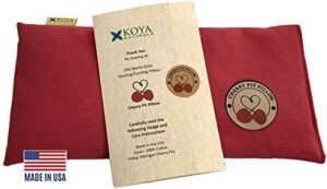 KOYA Naturals Heating Pad Microwavable - Cherry Pit/Stone/Seed Pillow Heat Pack for Neck, Muscles, Joints, Stomach Pain, Menstrual Cramps - Warm Compress Neck Wrap - Moist Heat Therapy (Henna Red) - Image 4